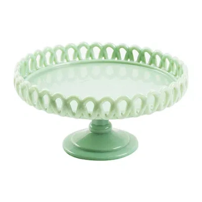 Martha Stewart Highbrook Highloop Glass Cake Stand In Green