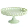 Martha Stewart Highbrook Jadeite Glass Loop Cake Stand In Mint In Green