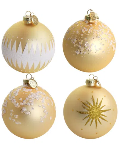 Martha Stewart Holiday 4pc Ball Christmas Ornament Set In Gold