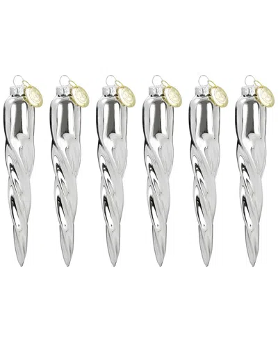 Martha Stewart Holiday 4pc Icicle Ornament Set In Silver