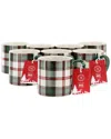 Martha Stewart Holiday Plaid 8pc 19oz Stoneware Mug Set