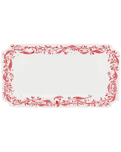 Martha Stewart Holiday Vines 16in Fine Ceramic Serving Platter In Black