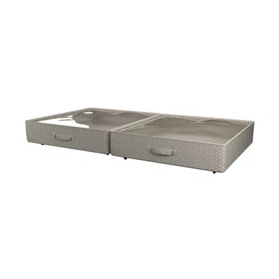 Martha Stewart Home Storage Organization Set Of 2 Under The Bed Storage For Cloths, Shoes, Blankets, Collapsible St In Gray