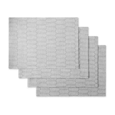 Martha Stewart Honeycomb 4-pc. Placemat Set In Black