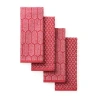 Martha Stewart Honeycomb Chambray 4-pc. Kitchen Towel Set In Red