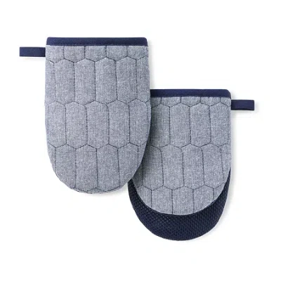 Martha Stewart Honeycomb Quilted 2-pc. Mini Oven Mitt Set In Blue