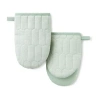 Martha Stewart Honeycomb Quilted 2-pc. Mini Oven Mitt Set In Green