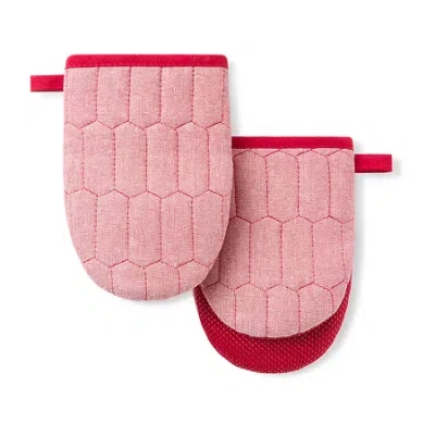 Martha Stewart Honeycomb Quilted 2-pc. Mini Oven Mitt Set In Red