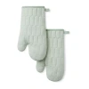 Martha Stewart Honeycomb Quilted 2-pc. Oven Mitt Set In Green