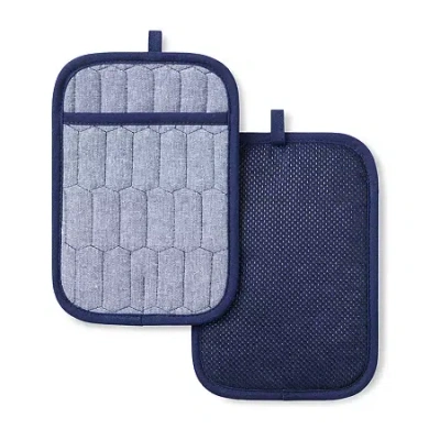 Martha Stewart Honeycomb Quilted 2-pc. Pot Holder Set In Blue