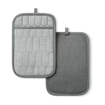 Martha Stewart Honeycomb Quilted 2-pc. Pot Holder Set In Gray