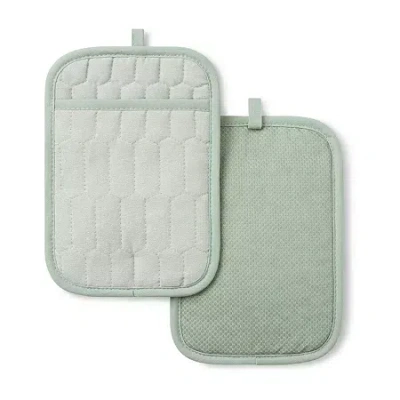 Martha Stewart Honeycomb Quilted 2-pc. Pot Holder Set In Green