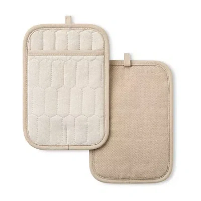 Martha Stewart Honeycomb Quilted 2-pc. Pot Holder Set In Sand