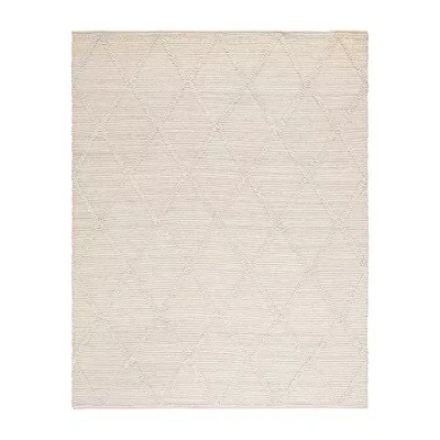 Martha Stewart Iona Solid Woven Indoor Rectangular Area Rug In White