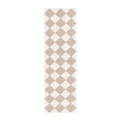 Martha Stewart Jackie Geometric Hand Tufted 27" X 96" Indoor Rectangular Runner In Neutral