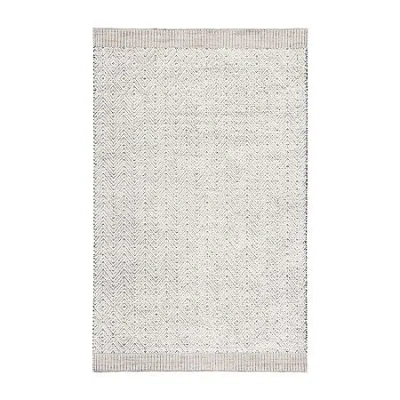 Martha Stewart Jade Bordered Loomed 8' X 10' Indoor Rectangular Area Rug In Gray
