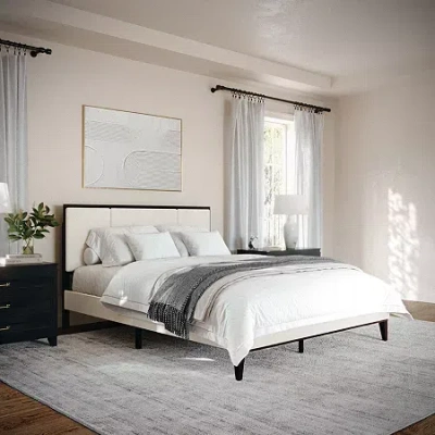 Martha Stewart Jett Upholstered Platform Bed In Sand