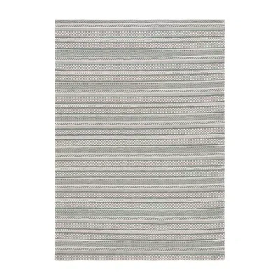Martha Stewart Joan Stripe Water Resistant Indoor Rectangular Area Rug In Green
