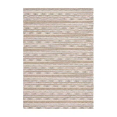Martha Stewart Joan Stripe Water Resistant Indoor Rectangular Area Rug In Sand