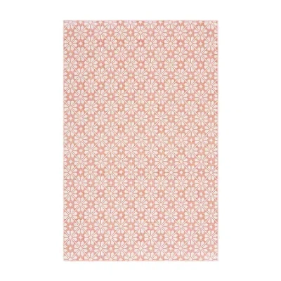 Martha Stewart Kalden Floral Water Resistant Indoor Rectangular Area Rug In Orange