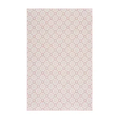 Martha Stewart Kalden Floral Water Resistant Indoor Rectangular Area Rug In Pink