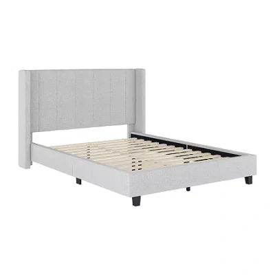 Martha Stewart Kay Upholstered Platform Bed In Gray