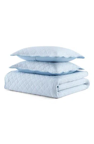 Martha Stewart Kingston Quilt Set In Blue