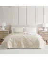 Martha Stewart Layered Branches Cotton Percale Quilt Set In Neutral