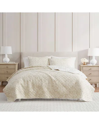 MARTHA STEWART MARTHA STEWART LAYERED BRANCHES COTTON PERCALE QUILT SET
