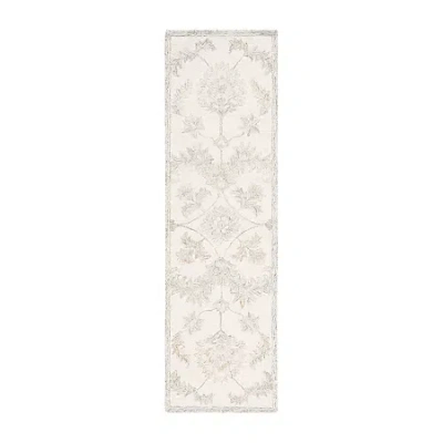 Martha Stewart Leia Floral Hand Tufted Washable 27" X 96" Indoor Rectangle Runner" In Neutral