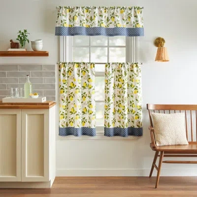 Martha Stewart Lemons Light Filtering Rod Pocket Kitchen Curtain Valance And Tiers Set In Yellow