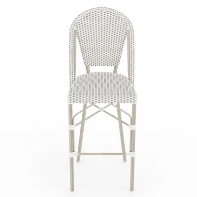Martha Stewart Lily Pond All-weather Stackable Patio Bistro Stool In Gray,white,gray Wood