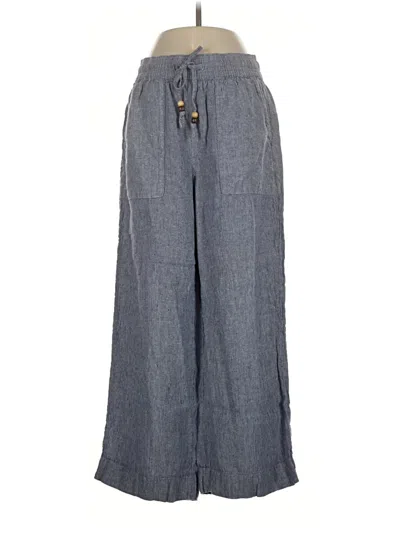 Pre-owned Martha Stewart Linen Pants In Blue