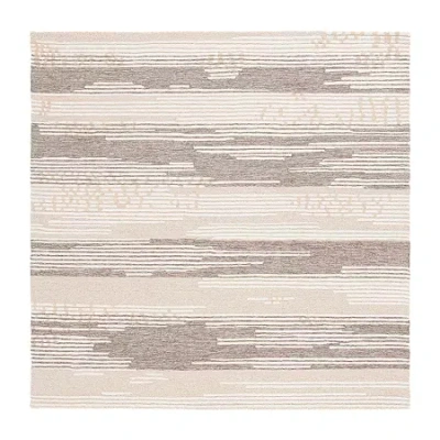 Martha Stewart Lizzie Stripe Hand Tufted Washable 6' X 6' Indoor Square Area Rug In Brown