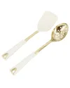 Martha Stewart Lockton 2pc Stainless Steel Turner & Slotted Spoon Set In Gold
