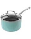 Martha Stewart Lockton 3.5qt Aluminum Saucepan In Turquoise