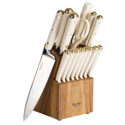 Martha Stewart Lockton High-carbon Stainless Steel Knife Block Set With Acacia Wood Block