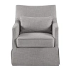 Martha Stewart London Swivel Upholstered Armchair In Gray