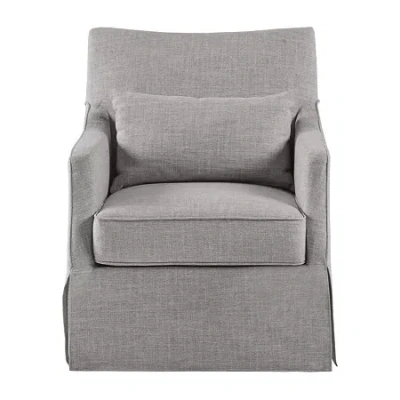 Martha Stewart London Swivel Upholstered Armchair In Gray