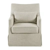 Martha Stewart London Swivel Upholstered Armchair In Gray