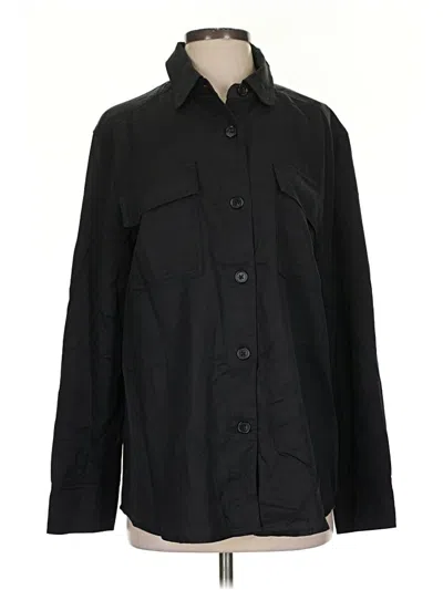 Pre-owned Martha Stewart Long Sleeve Polo Shirt In Black