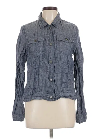 Pre-owned Martha Stewart Long Sleeve Polo Shirt In Gray