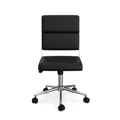 Martha Stewart Lulu Upholstered Height-adjust Swivel Home Office Chair In Polished Nickel,black