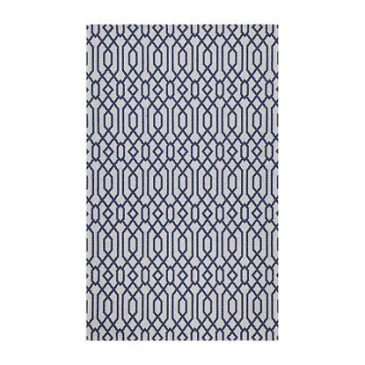 Martha Stewart Luna Geometric Water Resistant Indoor Rectangular Area Rug In Blue