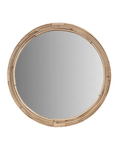 Martha Stewart Luna Natural Rattan Round Wall Mirror
