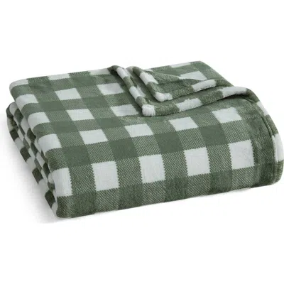 Martha Stewart Madison Gingham Throw Blanket In Green