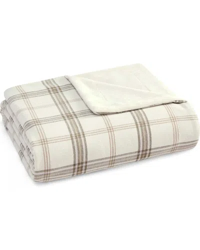 Martha Stewart Maren Plaid Throw In Neutral