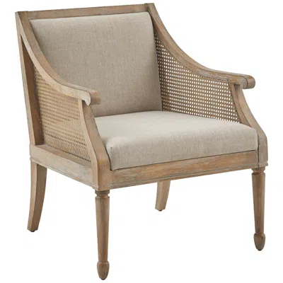 Martha Stewart Marth Stewart Isla Natural Fabric Accent Armchair In Brown