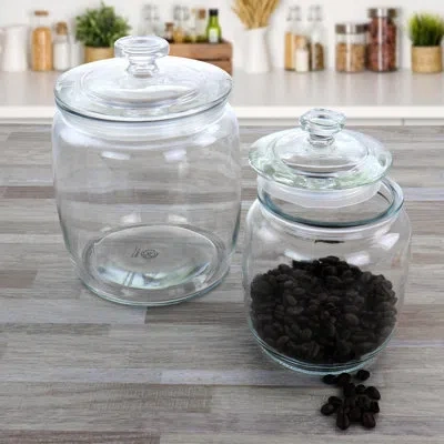 Martha Stewart Martha 2 Piece Kitchen Canister Set In Transparent