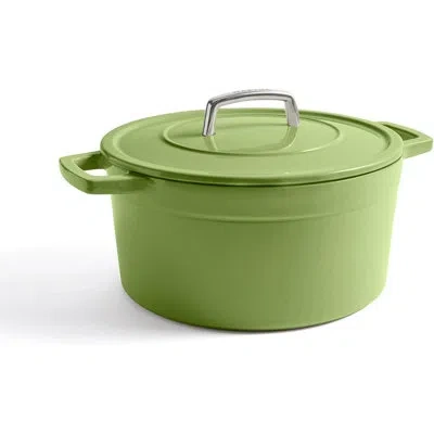 Martha Stewart Martha By  7 Qt Enameled Cast Iron Dutch Oven W/lid In Bay Leaf